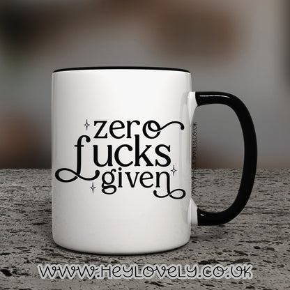 Zero f**ks given mug